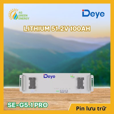 Pin lưu trữ Lithium Deye 51.2V 100AH SE-G5.1 PRO